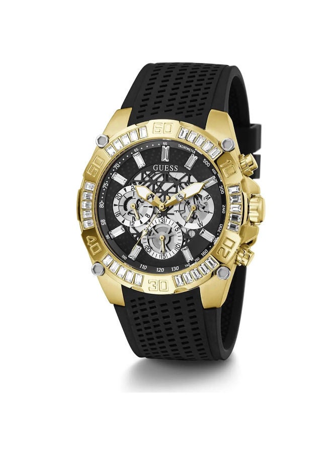 جس ساعة جيس للرجال كوارتز ستانلس ستيل بسوار سيليكون، اسود، 24 (موديل: GW0333G2) - Image 3