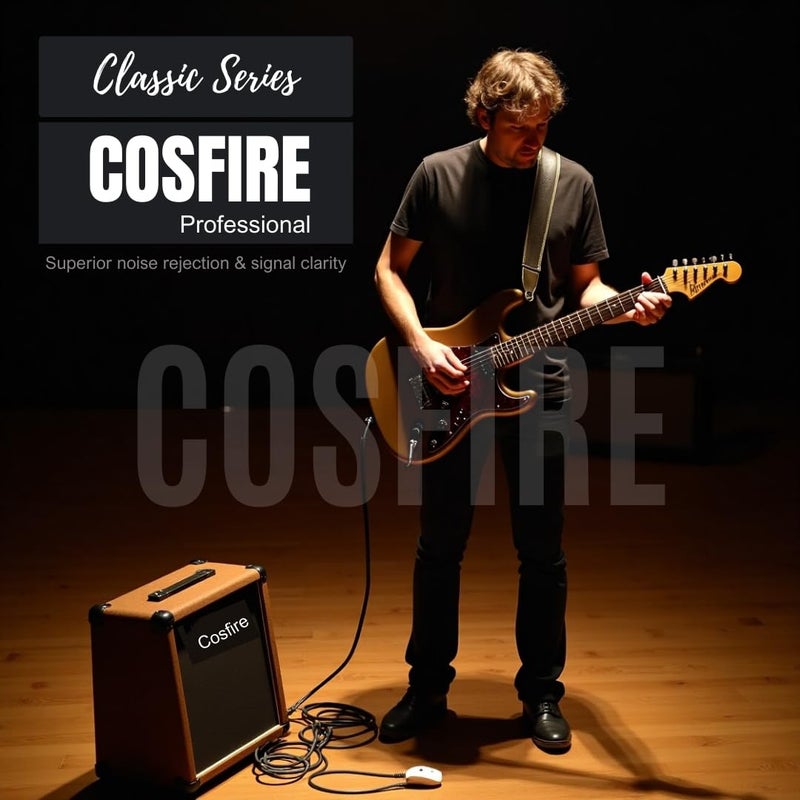 COSFIRE Classic 12 Feet (3.7 Meters) Straight to Straight Instrument Cable, 1/4 inch (6.35mm) TS Metal Connector for Electric Guitar, Bass Guitar, Amplifier, Electric Mandolin, Violin - RED - Image 3