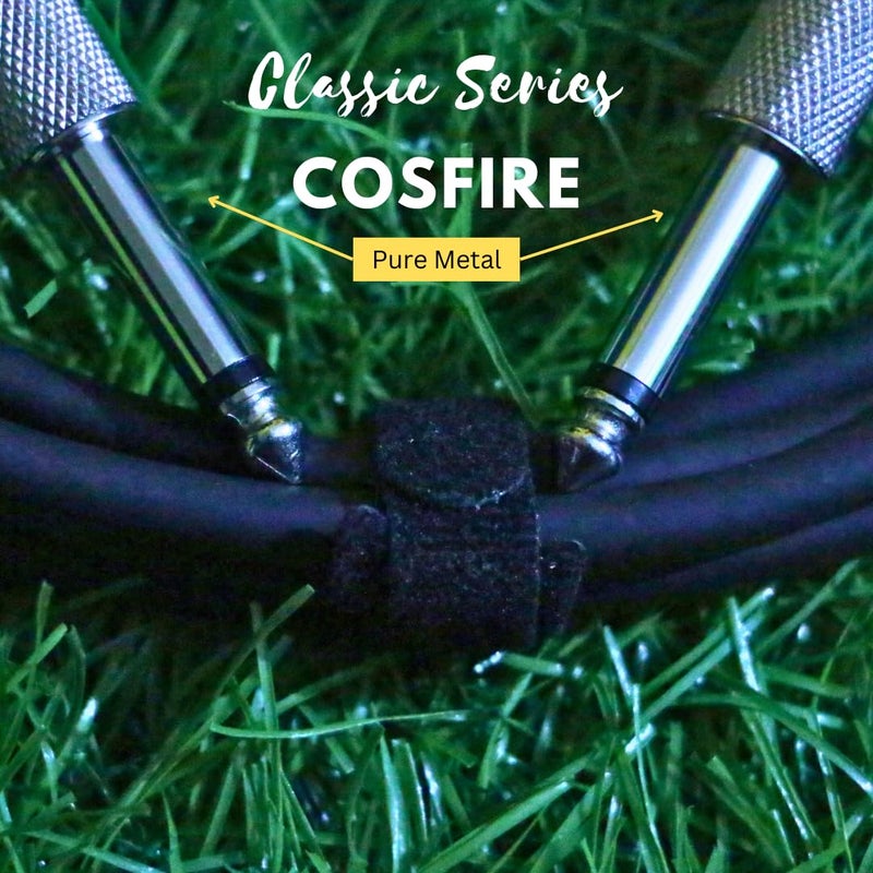 COSFIRE Classic 12 Feet (3.7 Meters) Straight to Straight Instrument Cable, 1/4 inch (6.35mm) TS Metal Connector for Electric Guitar, Bass Guitar, Amplifier, Electric Mandolin, Violin - RED - Image 4