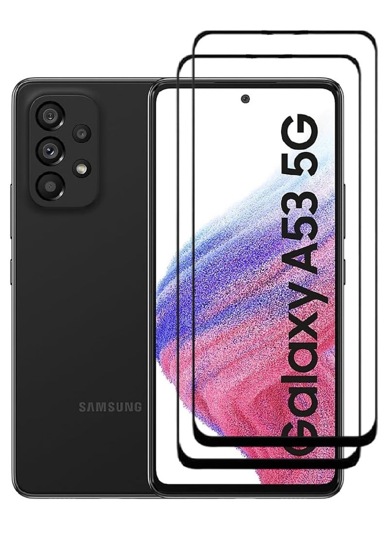 AINA 2 Pieces Tempered Glass Screen Protector 5D Designed For Samsung Galaxy A53 5G Full Glue Edge to Edge Full Screen Coverage And Bubble Free - Image 1