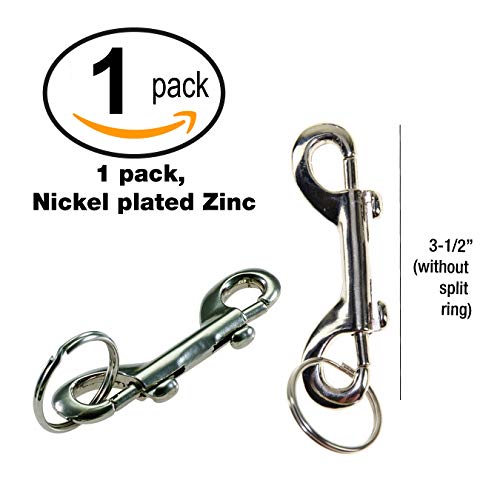 Lucky Line 3-1/2" Double Ended Bolt Snap, Nickel-Plated Zinc with 1-1/2" Split Key Ring (44901) - Image 5