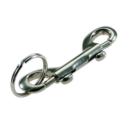 Lucky Line 3-1/2" Double Ended Bolt Snap, Nickel-Plated Zinc with 1-1/2" Split Key Ring (44901) - Image 1