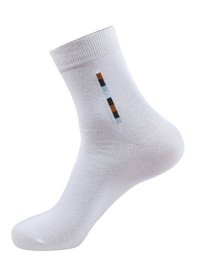 infino Men's 100% Cotton Mid-Cut Socks: Mid-Cut Socks, Dress Socks, Moisture Wicking, All Season, 100% Cotton, Sweat Wicking and Odor Resistant, Smart Casual (5 Pairs, White)  - Image 1