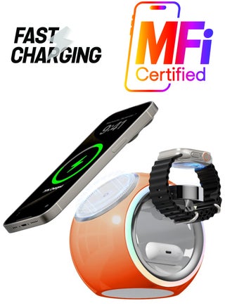 3 in 1 Wireless Charging Station, Magnetic Wireless Charger for iPhone Apple Watch and AirPods, Fast Wireless Charger Stand for iPhone 15/14/13/12, for Multiple Devices (Orange) - pzsku/Z54C3A1C20DFF817A4B3BZ/45/_/1738266697/15472e15-8708-4ddc-ba9d-282a53d8ab6c