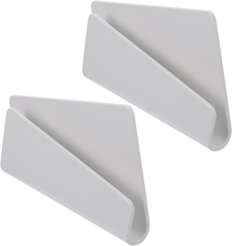 2pcs Wall Mount Phone Holders Adhesive Phone Charging Bracket for Mobile Tablet White - Image 1