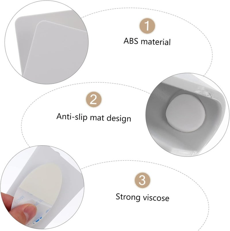 2pcs Wall Mount Phone Holders Adhesive Phone Charging Bracket for Mobile Tablet White - Image 4