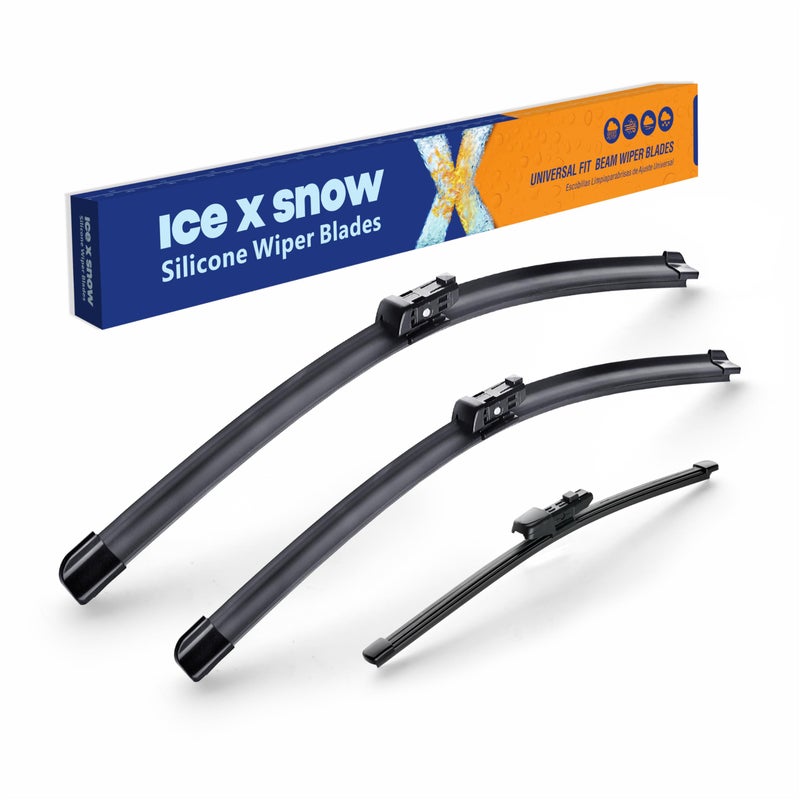 شفاطات الزجاج الأمامي ICEXSNOW السيليكونية البديلة لهيونداي كونا 20232018 أكسنت 20222012 كونا الكهربائية 20242019 كيا ريو 20232012 جودة OEM