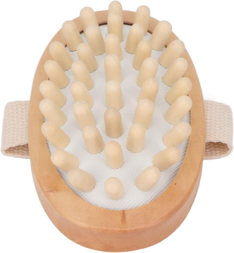klarako Gasbag Massage Brush, Natural Wood Massage Body Brush Soothing Lymphatic Drainage Hand Drying Body Gasbag Brush Peeling Brush with Soft Massage Nodules Shower Brush Body Scrubber - Image 2