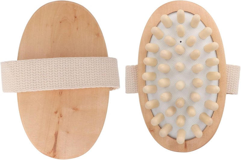 klarako Gasbag Massage Brush, Natural Wood Massage Body Brush Soothing Lymphatic Drainage Hand Drying Body Gasbag Brush Peeling Brush with Soft Massage Nodules Shower Brush Body Scrubber - Image 4
