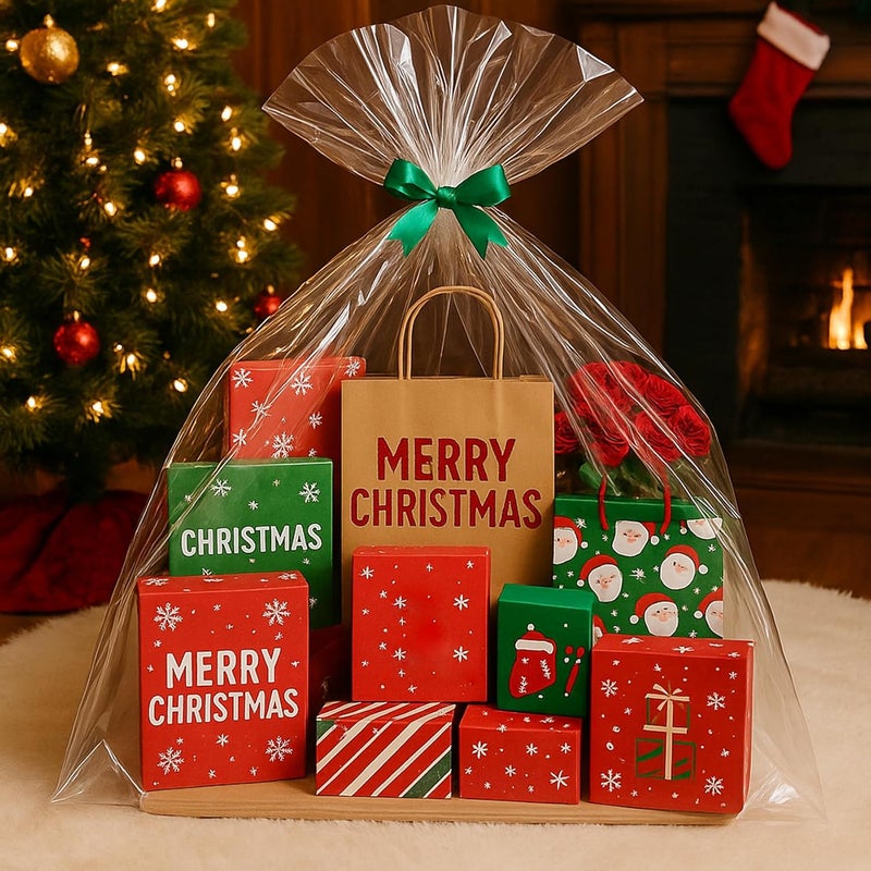 Morepack Extra Large Cellophane Bags for Gift Baskets 50x60 Inches,Jumbo Big Clear Cellophane Bags 10 Pieces - Image 5