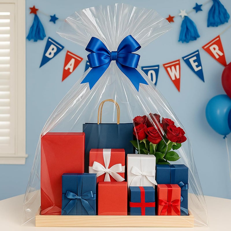 Morepack Extra Large Cellophane Bags for Gift Baskets 50x60 Inches,Jumbo Big Clear Cellophane Bags 10 Pieces - Image 4