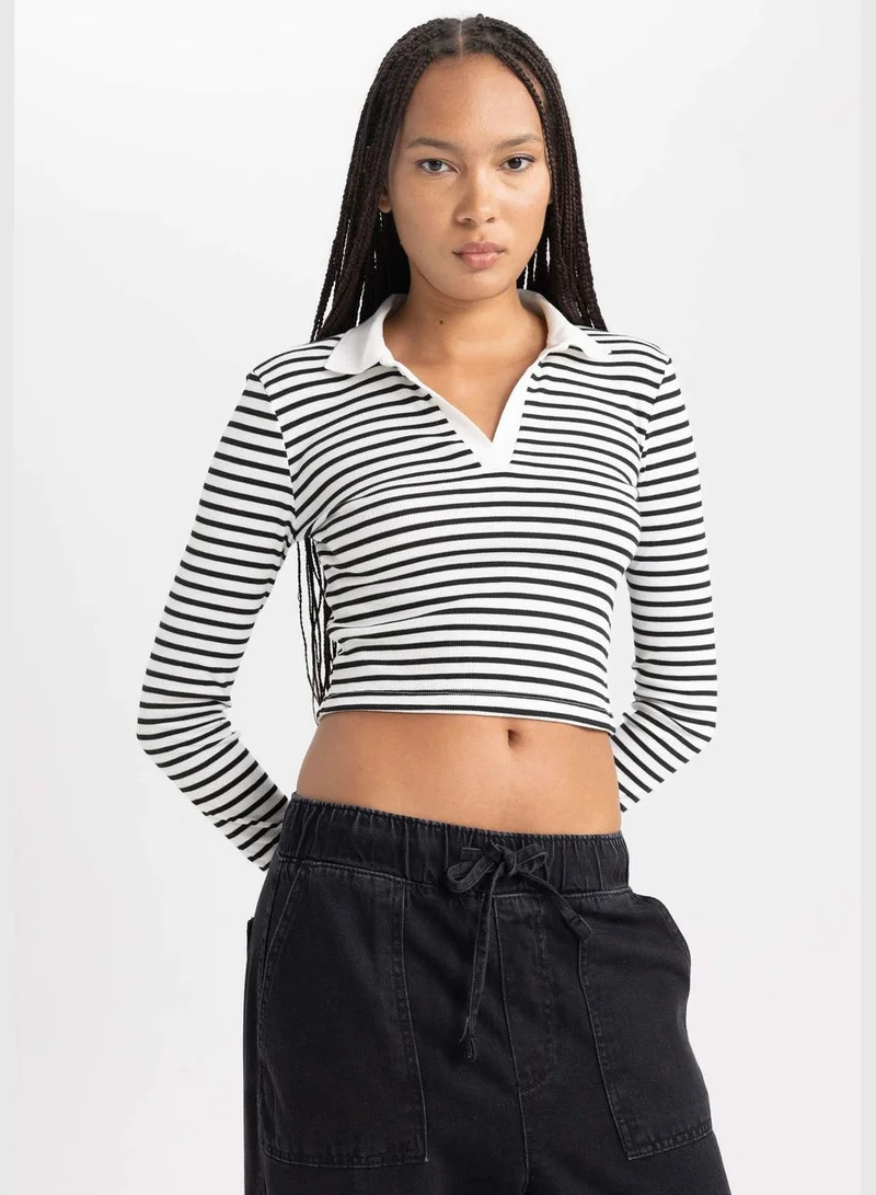 DeFacto Woman Polo Neck Knitted Long Sleeve T-Shirt