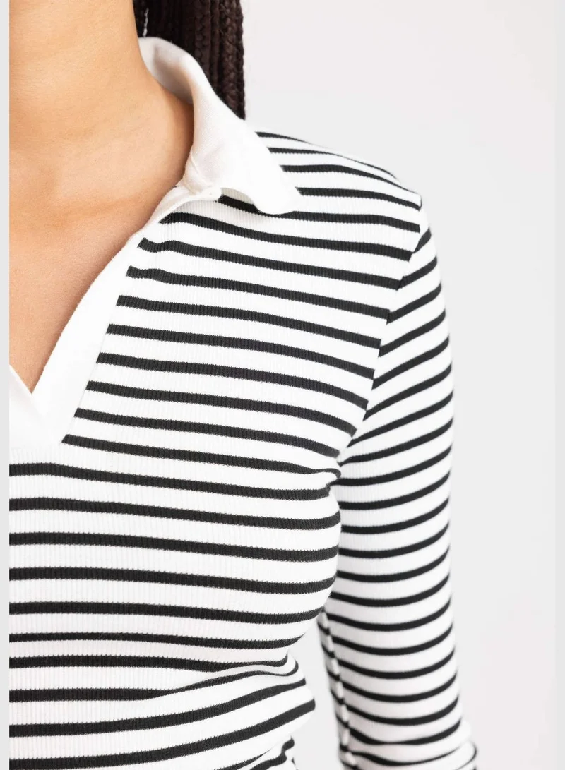 DeFacto Woman Polo Neck Knitted Long Sleeve T-Shirt