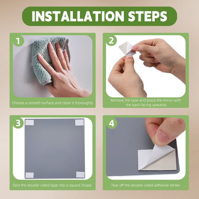 🚽 صفائح مرآة لاصقة مصنوعة من الأكريليك متينة مثالية للحمامات وغرف السكن - Image 5