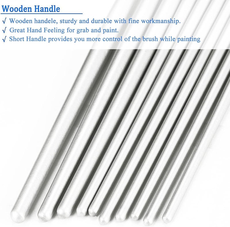 BOSOBO Paint Brushes Set, 2 Pack 20 Pcs Round Pointed Tip Paintbrushes Nylon Hair Artist Acrylic Paint Brushes for Acrylic Oil Watercolor, Face Nail Art, Miniature Detailing & Rock Painting, White - Image 5