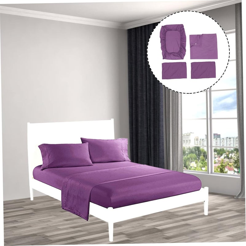 Garneck 4pcs Comfortable Bedding Set with Pillow Shams and Fitted Sheet Soft Queen Duvet Cover Set for Cozy Sleep and Easy Care - Image 4