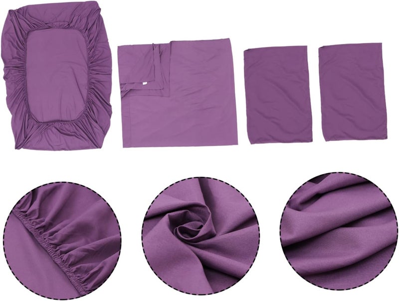 Garneck 4pcs Comfortable Bedding Set with Pillow Shams and Fitted Sheet Soft Queen Duvet Cover Set for Cozy Sleep and Easy Care - Image 2