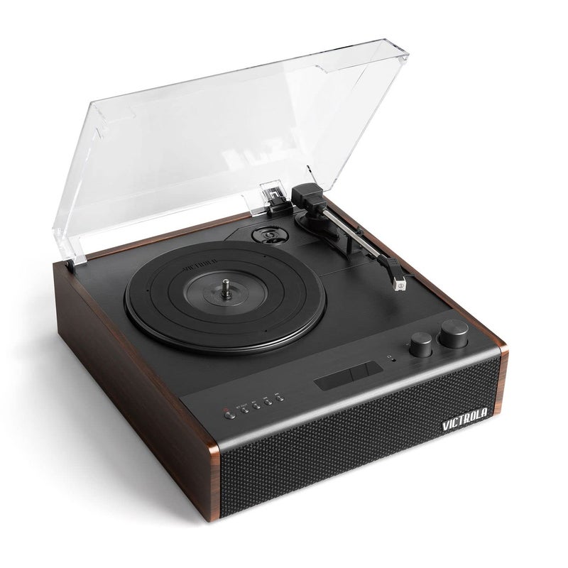 Victrola Eastwood Signature 3-Speed Bluetooth Turntable with Built-in Speakers and Dust Cover | Upgraded Turntable Audio Sound | Espresso (VTA-73-ESP) - Image 3