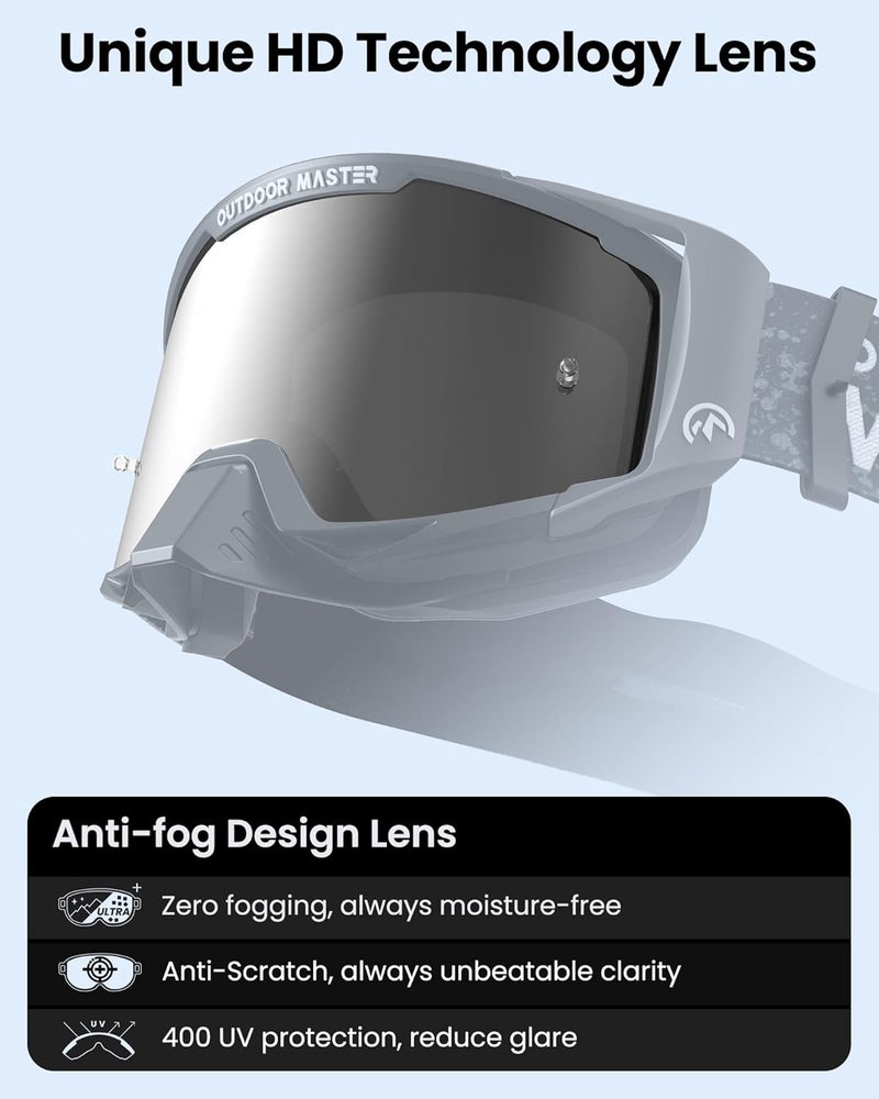 OutdoorMaster Mustang Dirt Bike Goggles - OTG Motorcycle Goggles for Men, Women, Adult, Youth - Image 4