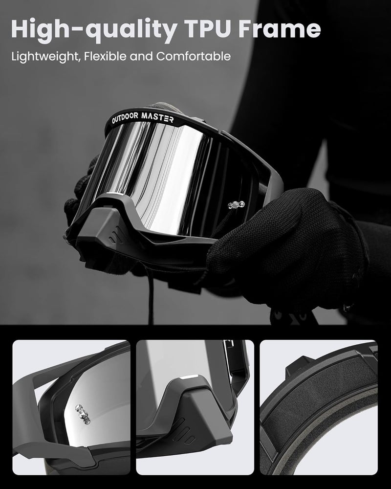 OutdoorMaster Mustang Dirt Bike Goggles - OTG Motorcycle Goggles for Men, Women, Adult, Youth - Image 5