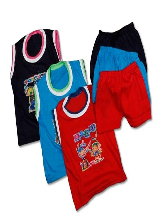 Cortica Boys & Girls Cotton Top-Short Combo Set (Mix Colors Will Be Send)-Pack Of 1 Set - Image 1