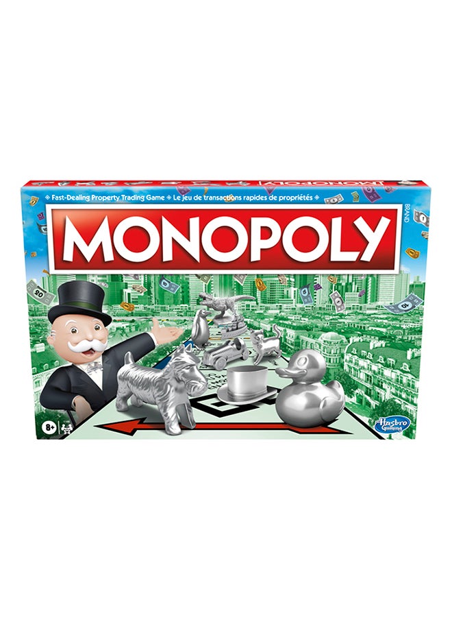 Monopoly لعبة مونسopoly، لعبة كلاسيكية عائلية للوحة تتطلب من 2 إلى 6 لاعبين، للأطفال من سن 8 سنوات فما فوق  - Image 1