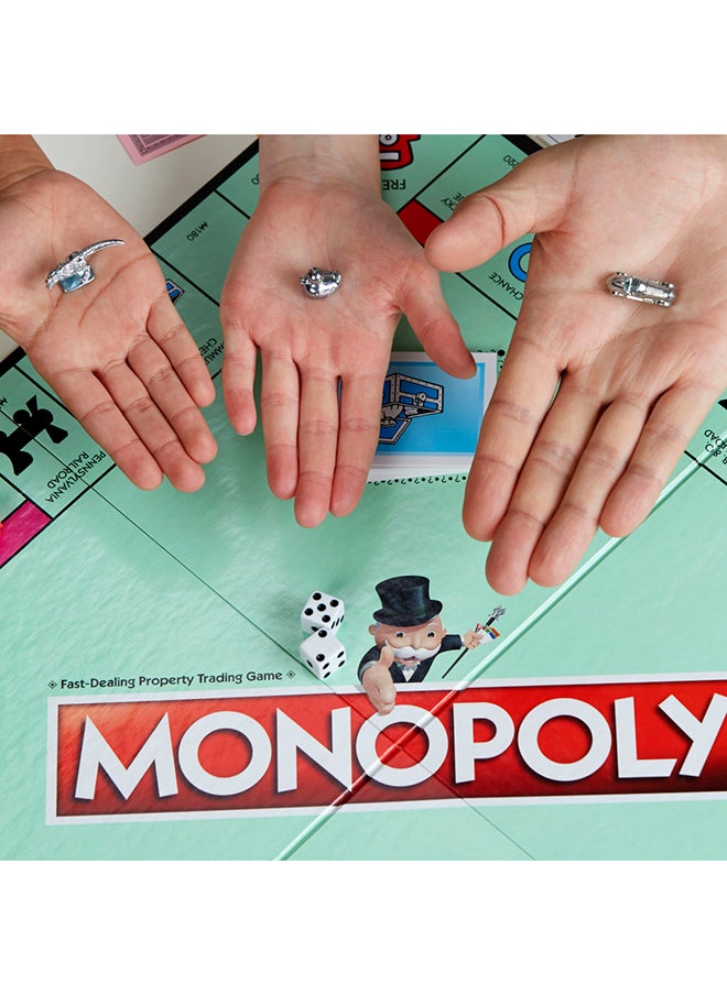 Monopoly لعبة مونسopoly، لعبة كلاسيكية عائلية للوحة تتطلب من 2 إلى 6 لاعبين، للأطفال من سن 8 سنوات فما فوق  - Image 5