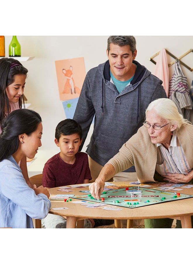 Monopoly - لعبة مونسopoly، لعبة كلاسيكية عائلية للوحة تتطلب من 2 إلى 6 لاعبين، للأطفال من سن 8 سنوات فما فوق - Image 1