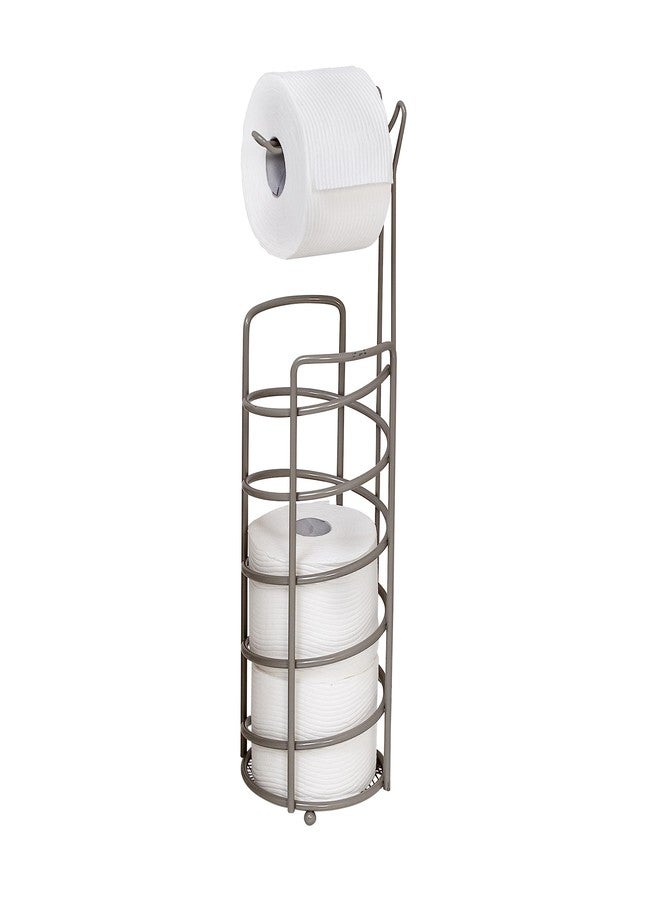 Honey Can Do Toilet Paper Holder Stand, 4 Toilet Paper Rolls, Satin Nickel Finish - Image 2