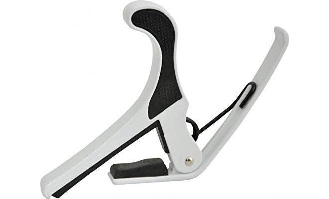 MUSTANG Metal Capo for Electric, Acoustic & Classical Guitars – Quick Change One-Handed Trigger Capo for Guitar & Ukulele – Professional Accessory (Silver) - Image 1