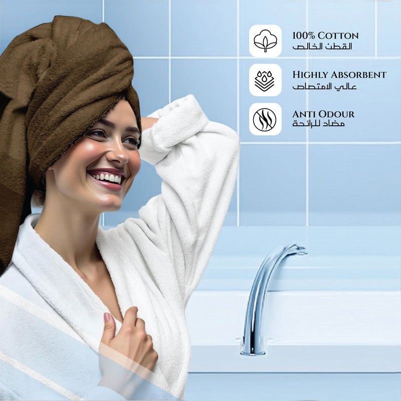 ريست REST  1PC Bath Towel 100% Cotton 70x140 cm , 27x55 inches Extra Large Brown 1PC Bath Towel Soft and High Absorbent Super Soft Quality Towel - Image 4
