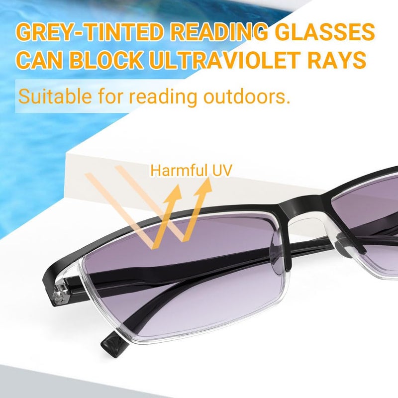 LUFF 4PCS Anti-Blu-Ray Reading Glasses Uv400,Sun Readers With Spring Hinges(1.5X) - Image 3