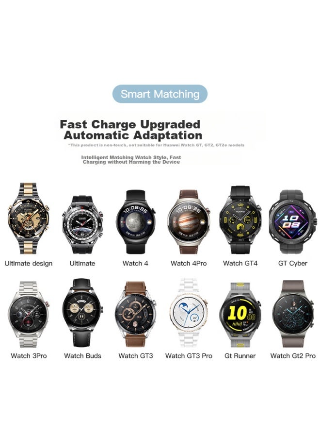 Wei Qiantu Weiqianto متوافق مع شاحن Huawei Watch Gt5/gt4/watch3/3pro/watch/4progt3/3pro/2/d1/d2، شاحن لاسلكي مغناطيسي سريع بقوة 6 واط - Image 3