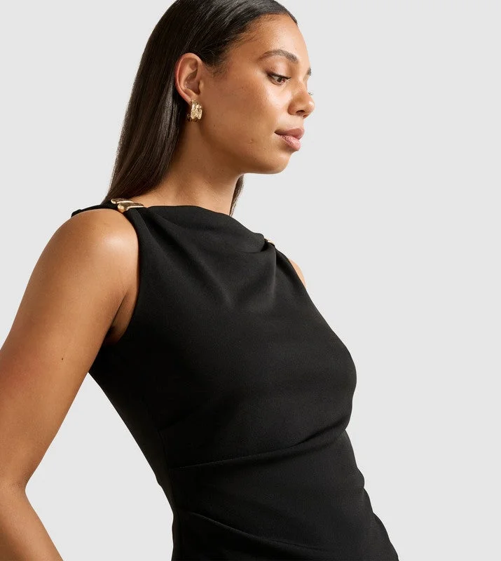forever new  CLEO Metal Accent Cowl Neck Top for Women | Best Price UAE