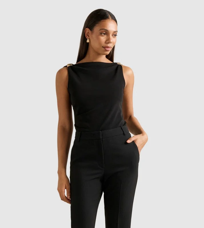 forever new CLEO Metal Accent Cowl Neck Top