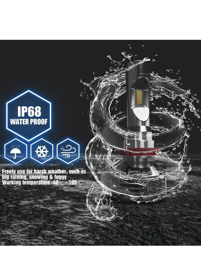 جبني لمبة فانوس امامي LED H11/H8/H9 16000 لومن من جي بي ان اي، فانوس شبورة LED فائق السطوع بشعاع منخفض، مصابيح LED 6000 كلفن، ضوء ابيض بارد، تصنيف قوة تحمل الماء والغبار68 - Image 2