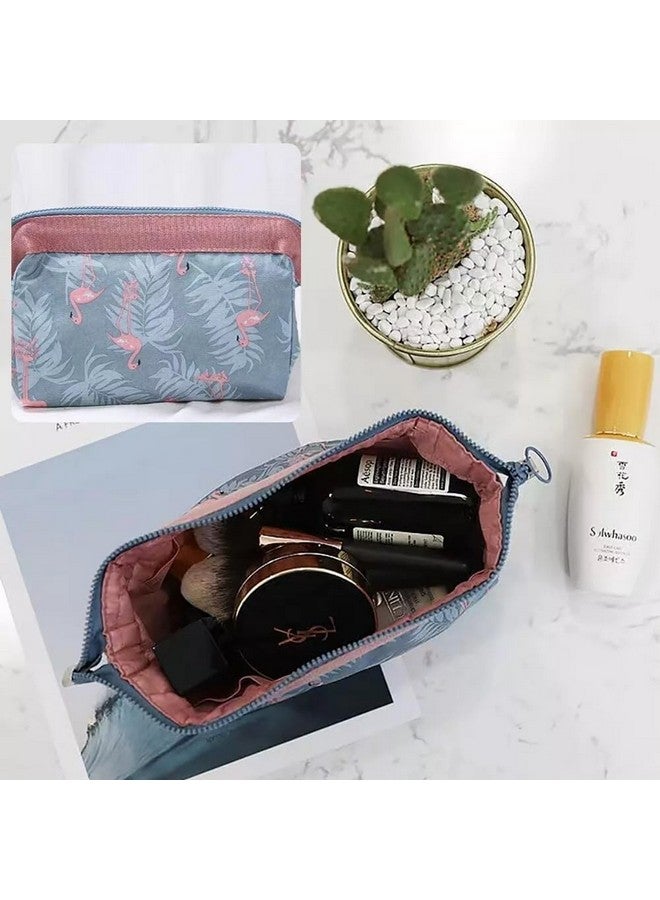TS WITH TECHSUN Polyester Waterproof Cosmetic Toiletry Bag Travel Floral Printed Women Vanity Shaving Household Grooming Portable Zipper Makeup Case Pouch (SkyBlue) 18 X 13 X 9 cm - Image 2