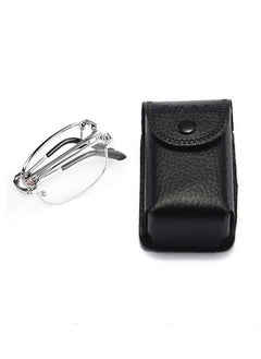 Portable silverFoldable Reading Glasses Ultralight Men Business Presbyopia Glasses Eyewear With Random Case +2.50