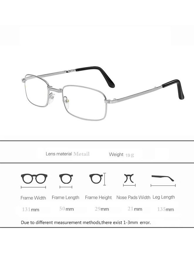 Generic - Portable silverFoldable Reading Glasses Ultralight Men Business Presbyopia Glasses Eyewear With Random Case +2.50 - Image 1