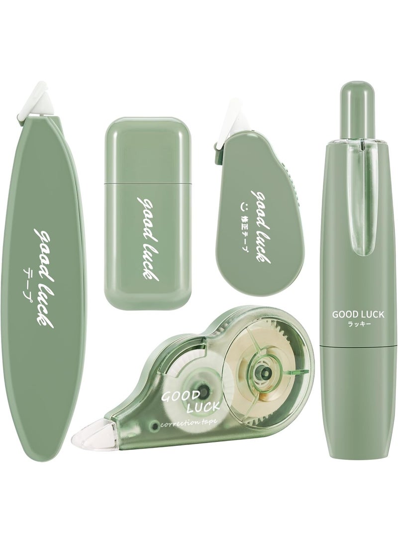 NIIMBOT 5Pcs White Out Correction Tape, Easy To Use Applicator for Instant Corrections, Cute Whiteout Correction Tape Pen Bulk for School, Office Supplies Green - Image 3