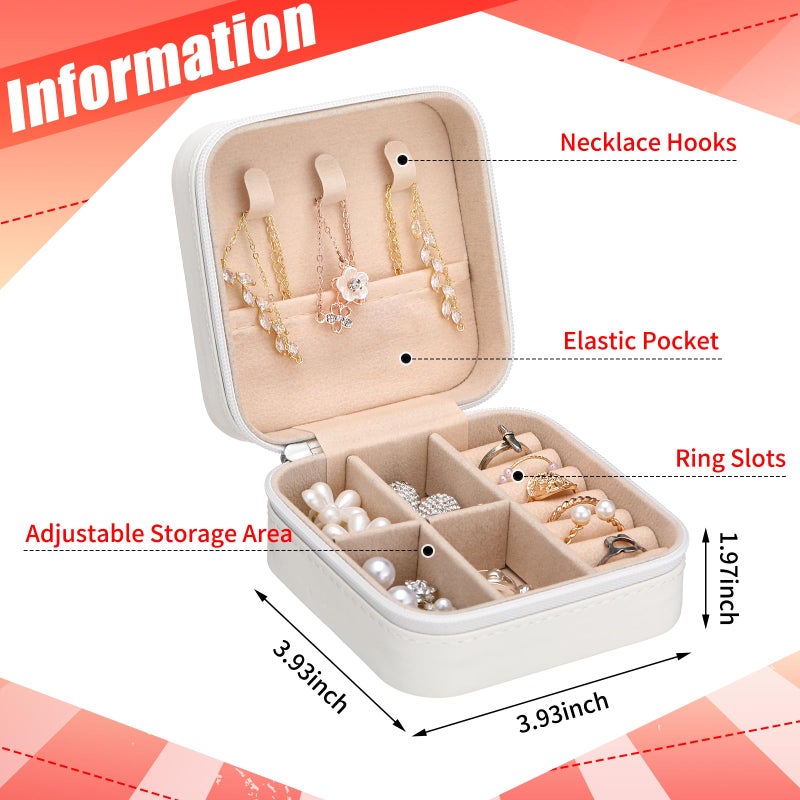 Cosblank 12 Pcs Cheer Team Gifts Bulk Cheerleader Jewelry Box Travel Jewelry Case Organizer for Team Inspirational Gift Cheer Accessories for Teammates(Red) - Image 2