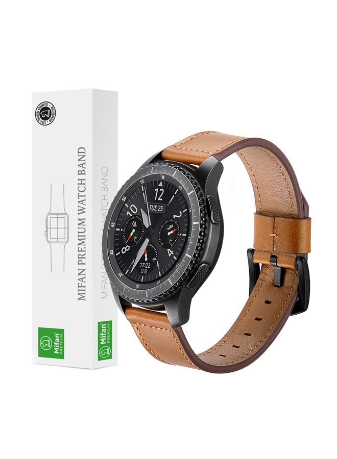 NIBEMINENT Replacement Band For Samsung/Huawei/Garmin/Fossil Smart Watch Brown