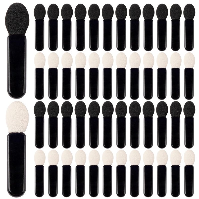 AUEAR AUEAR, 50 Pack Disposable Eye Shadow Double Ended Sponge Applicator Makeup Brushes