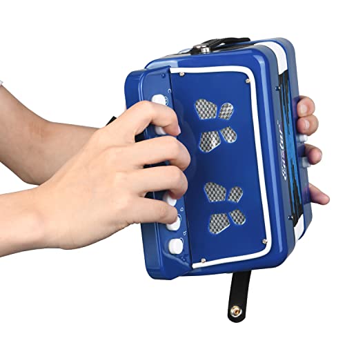 Eastar Kids Accordion Toy Accordion Mini Musical Instruments 10 Keys Button for Children Kids Toddlers Beginners (Blue) - Image 5