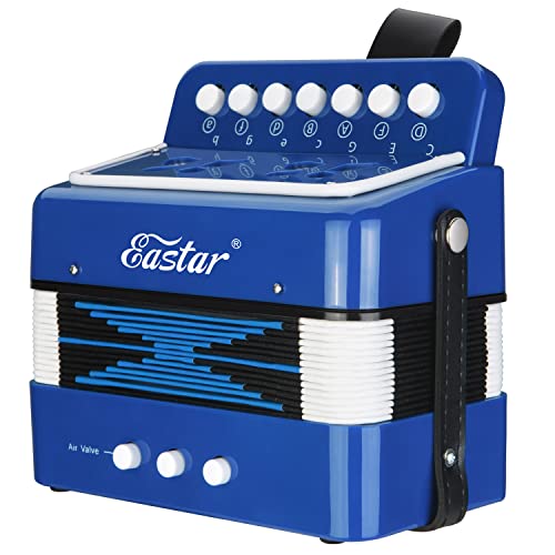 Eastar Kids Accordion Toy Accordion Mini Musical Instruments 10 Keys Button for Children Kids Toddlers Beginners (Blue) - Image 3