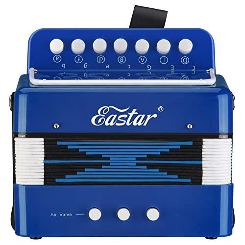 Eastar Kids Accordion Toy Accordion Mini Musical Instruments 10 Keys Button for Children Kids Toddlers Beginners (Blue) - Image 2