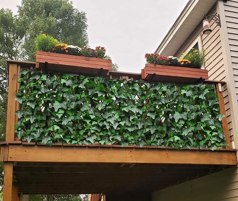 GLANT Expandable Fence Privacy Screen for Balcony Patio Outdoor,Decorative Faux Ivy Fencing Panel,Artificial Hedges (Single Sided Leaves) (1, Green-Ivy) - Image 2