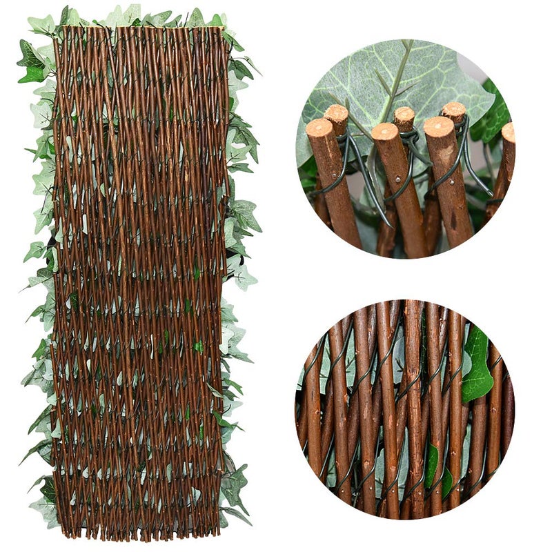 GLANT Expandable Fence Privacy Screen for Balcony Patio Outdoor,Decorative Faux Ivy Fencing Panel,Artificial Hedges (Single Sided Leaves) (1, Green-Ivy) - Image 5