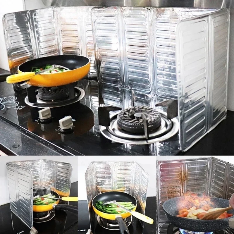 5DM Cooker Oil Splash Protector Folding Aluminum Plate -Easy Wipe Picnic Tube Anti-Wind Panel