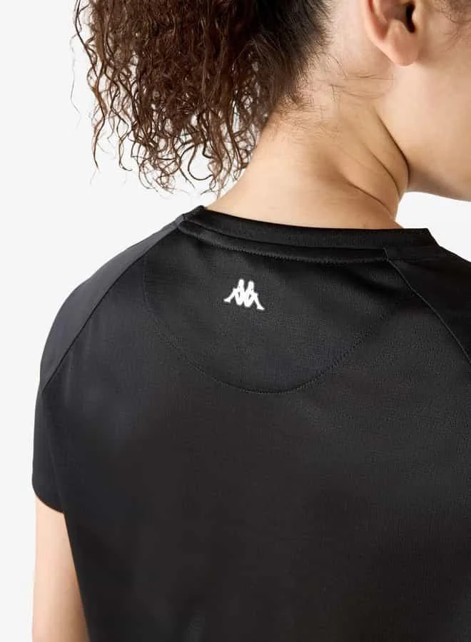 Kappa Kappa Logo Print T-shirt with Raglan Sleeves and Crew Neck